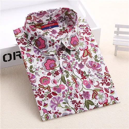 Floral Shirts Women Blouses Blouse Cotton Long Sleeve Shirt Women Tops And Blouses Fashion 5XL