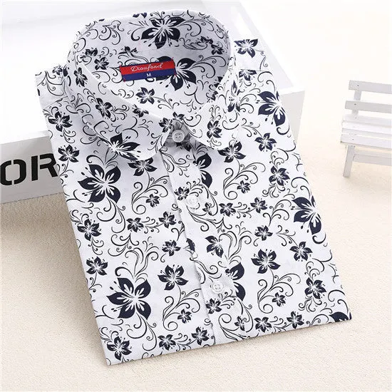 Floral Shirts Women Blouses Blouse Cotton Long Sleeve Shirt Women Tops And Blouses Fashion 5XL