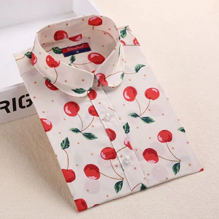Floral Shirts Women Blouses Blouse Cotton Long Sleeve Shirt Women Tops And Blouses Fashion 5XL