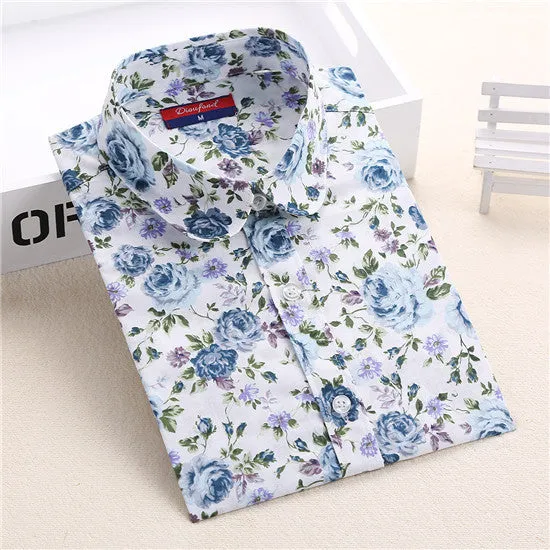 Floral Shirts Women Blouses Blouse Cotton Long Sleeve Shirt Women Tops And Blouses Fashion 5XL