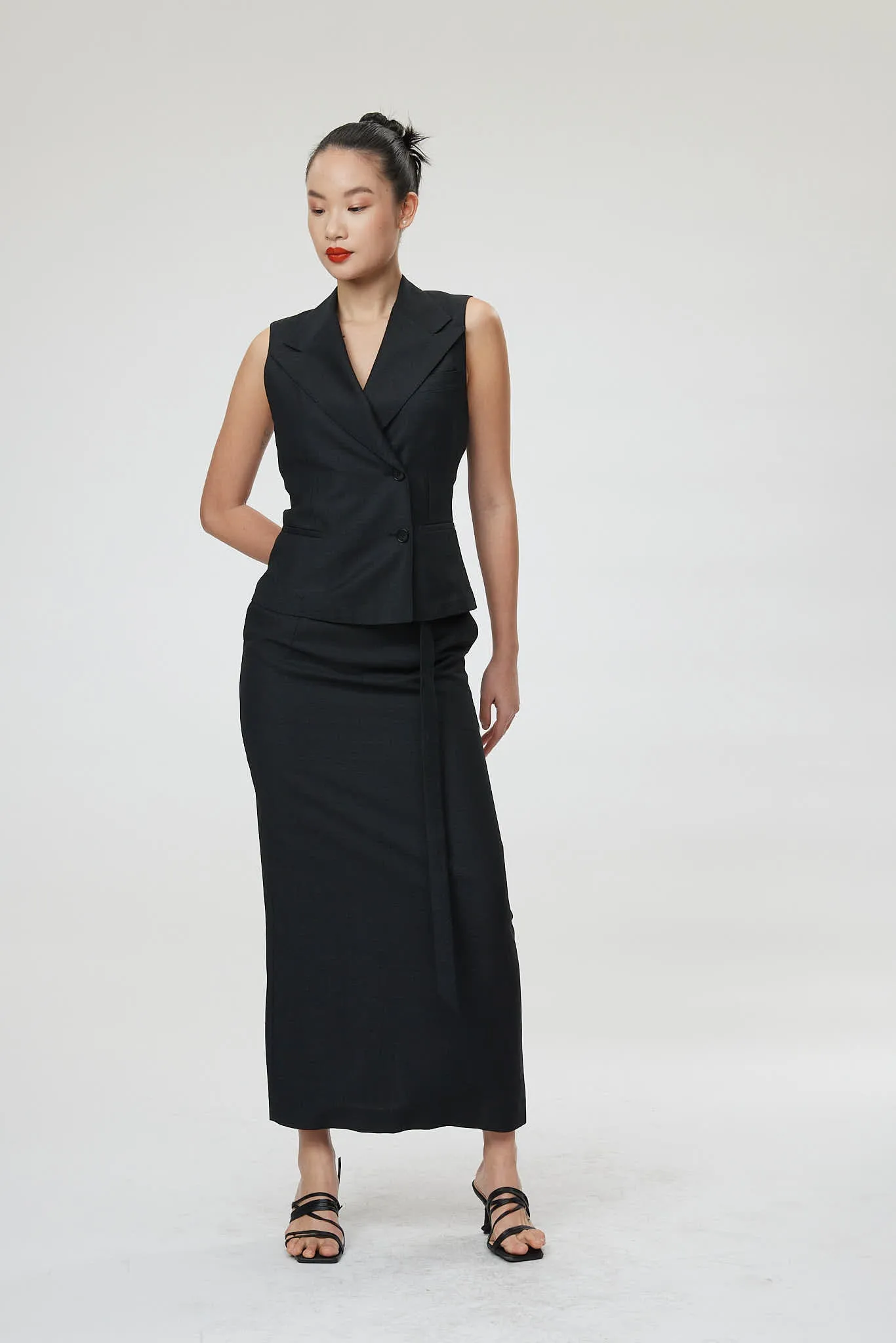 Florence Skirt - Maxi pencil skirt in black