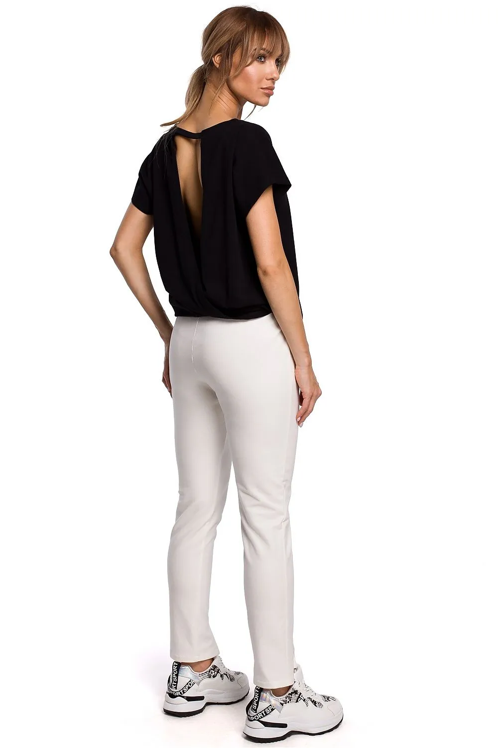 Front Slit Straight-Leg Trousers