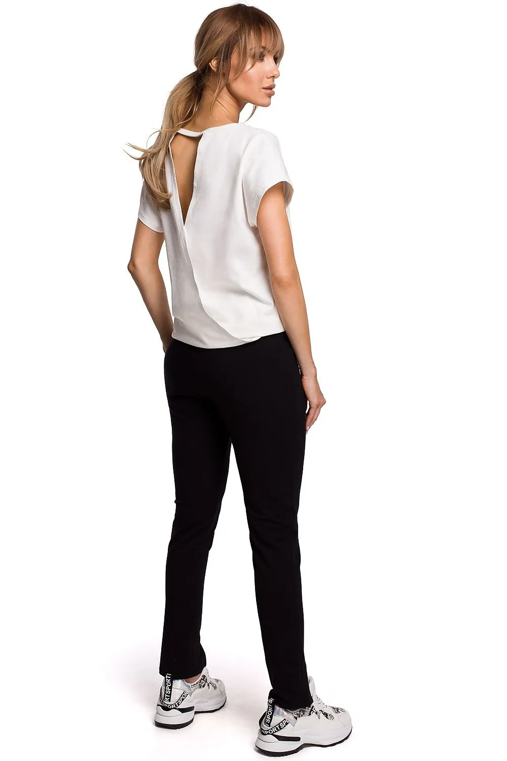Front Slit Straight-Leg Trousers