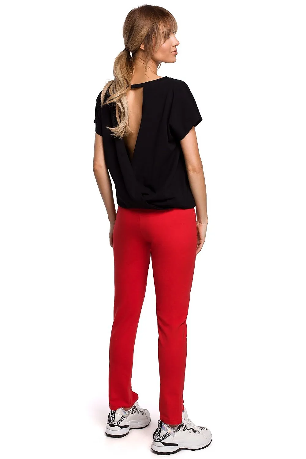 Front Slit Straight-Leg Trousers