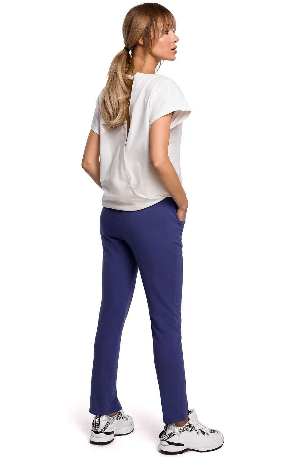 Front Slit Straight-Leg Trousers