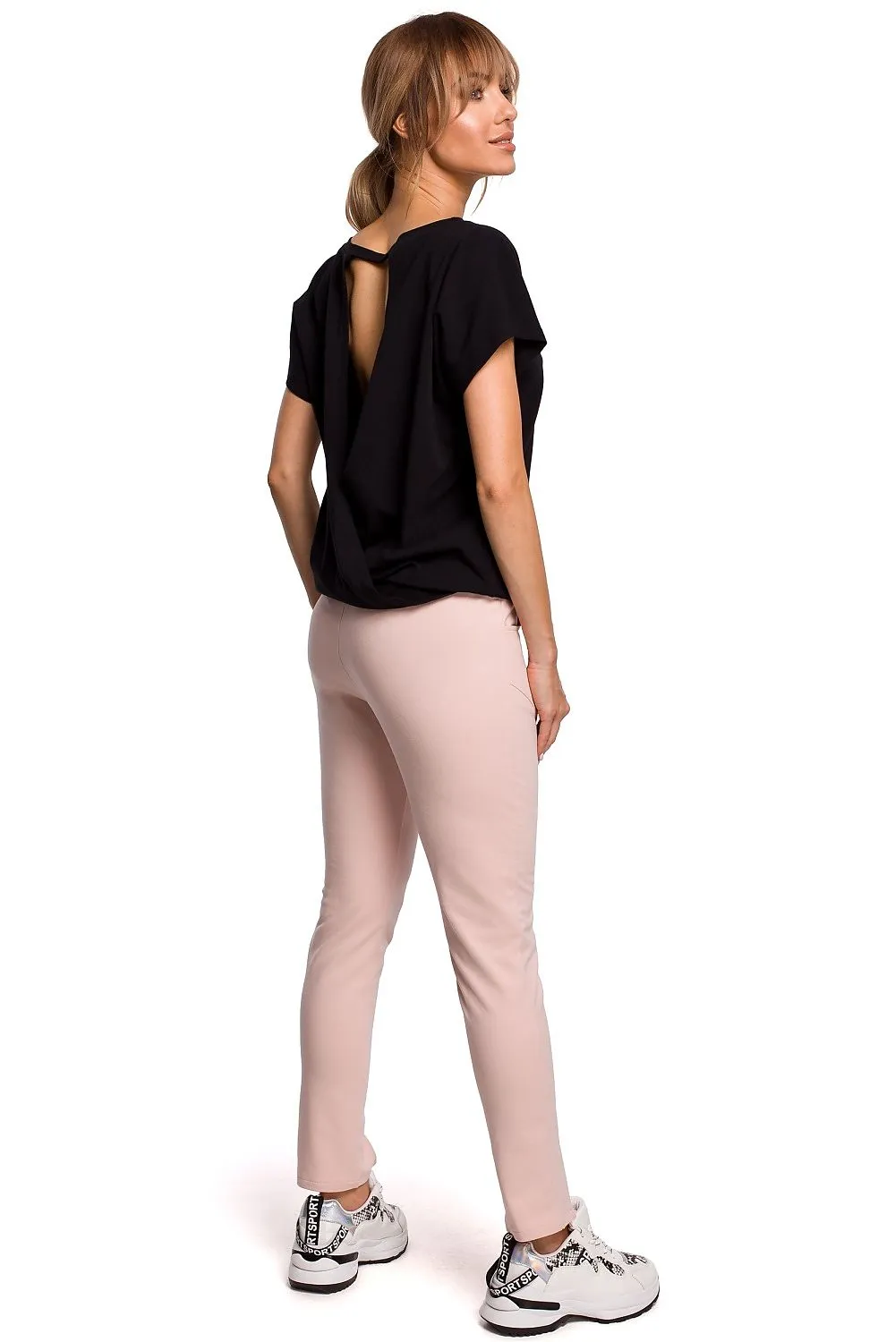 Front Slit Straight-Leg Trousers
