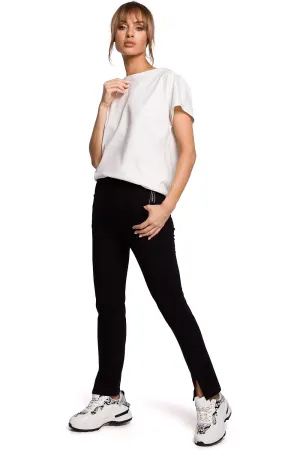 Front Slit Straight-Leg Trousers
