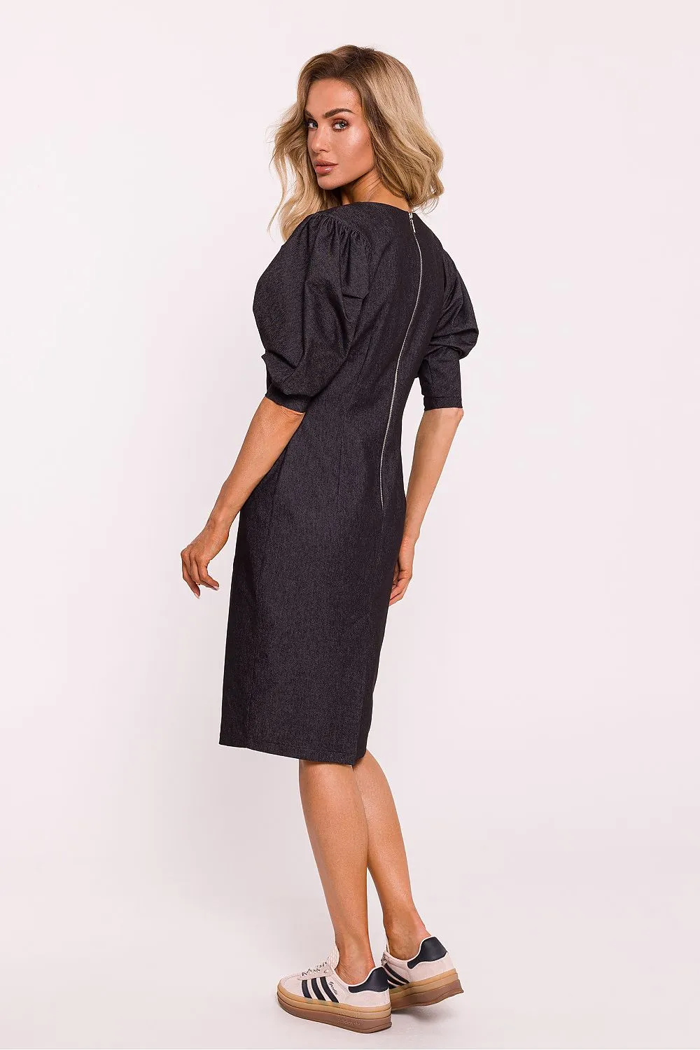 Geometric Stitch Pencil Dress