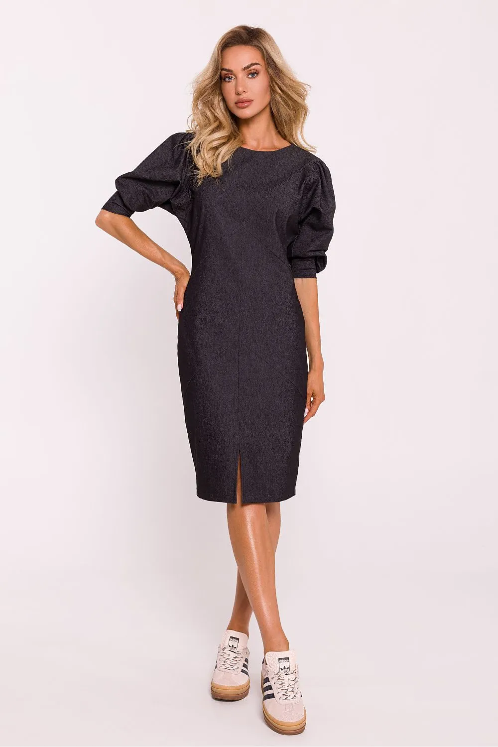 Geometric Stitch Pencil Dress
