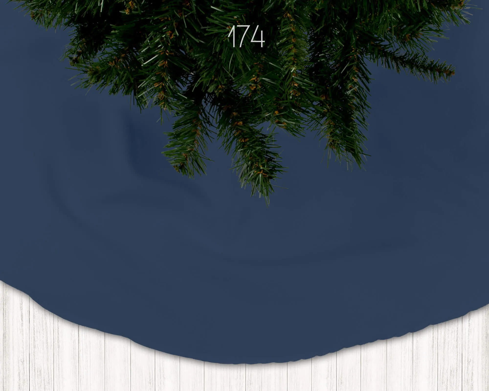 Glacier, Lake, Admiral, American, Navy Blue Holiday Christmas Tree Skirts