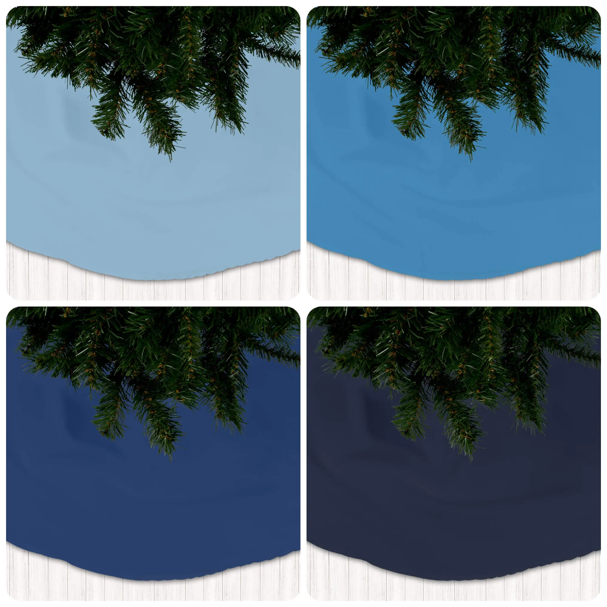 Glacier, Lake, Admiral, American, Navy Blue Holiday Christmas Tree Skirts