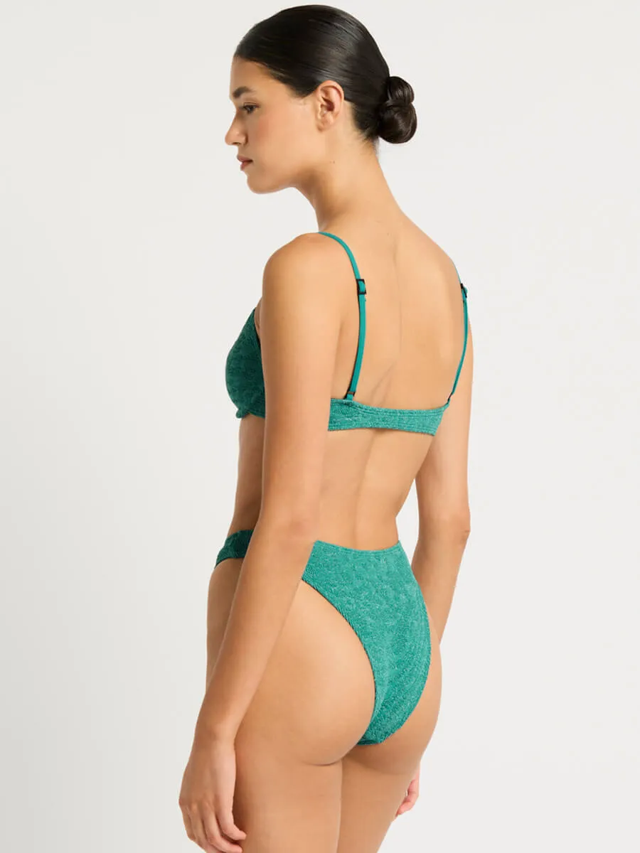 Gracie Balconette in Teal Lurex