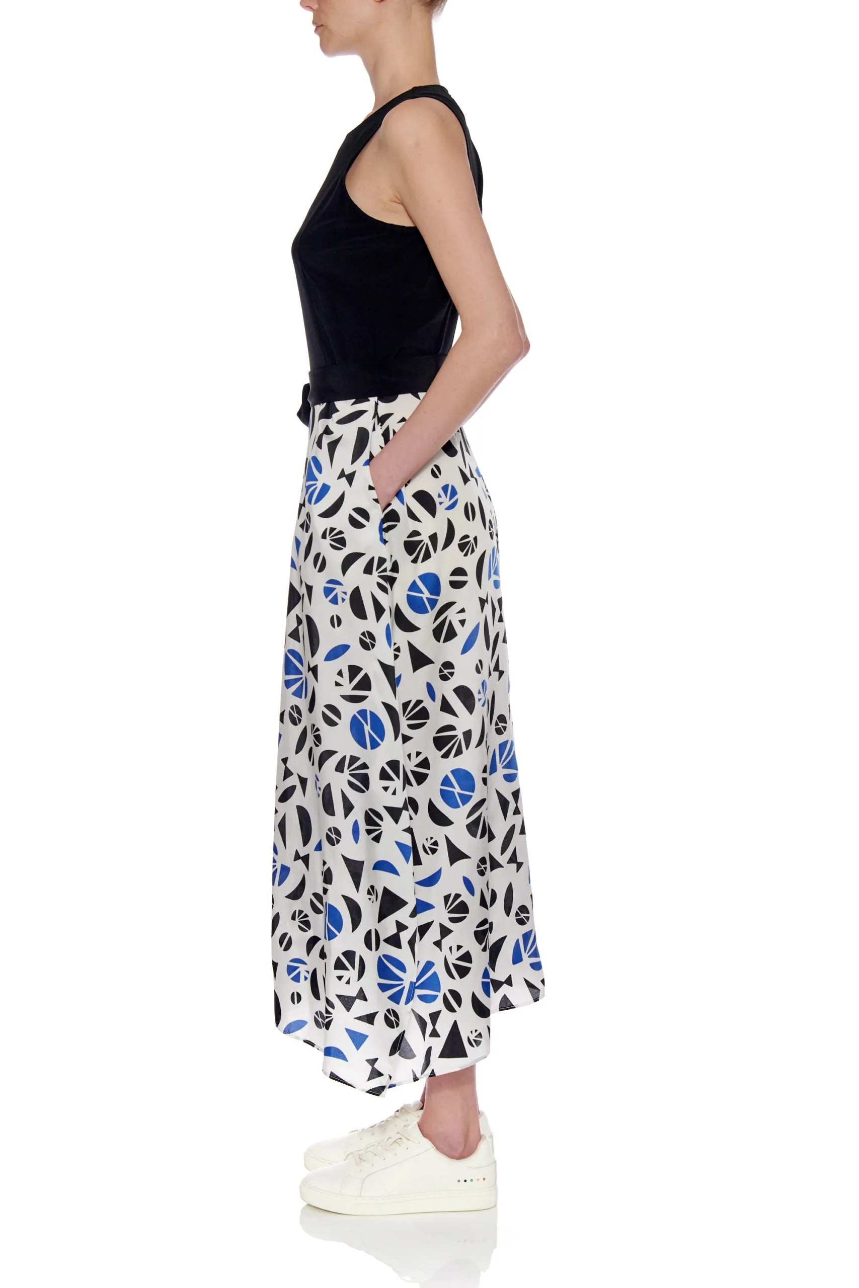 Granada Dress - Handkerchief hem midi dress in black