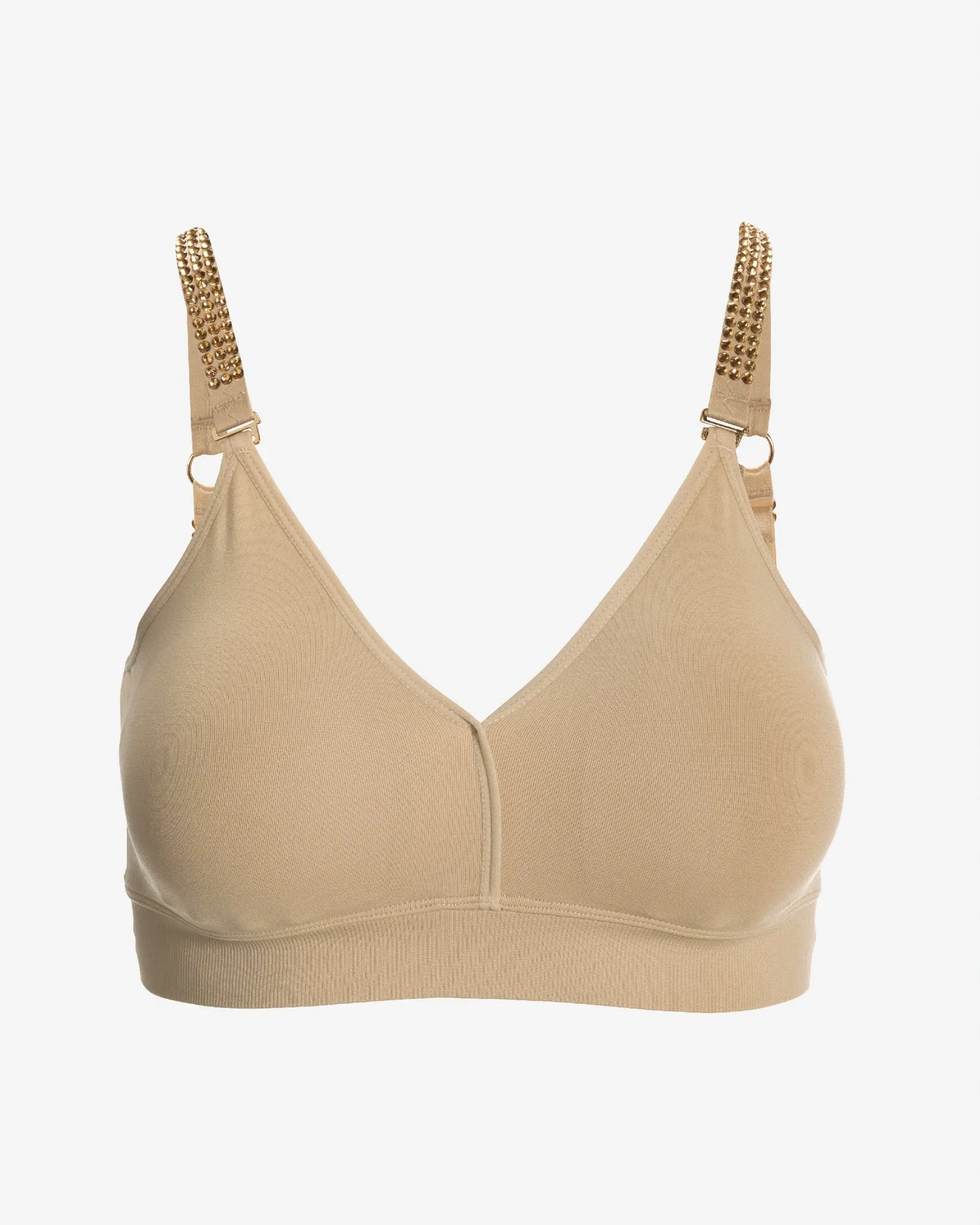 Grande Crystal Plunge Bra Strap It Champagne