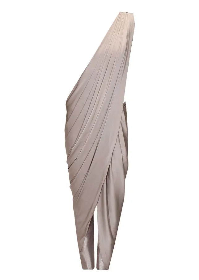 Grey Silk Sari & Trousers