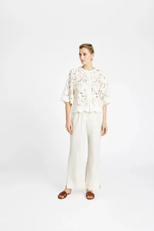 Gustav Grazia White Embroidered Lace Shirt