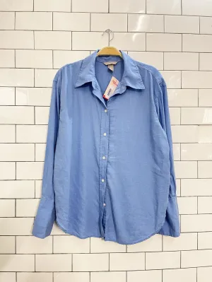 h&m oversized linen blend shirt
