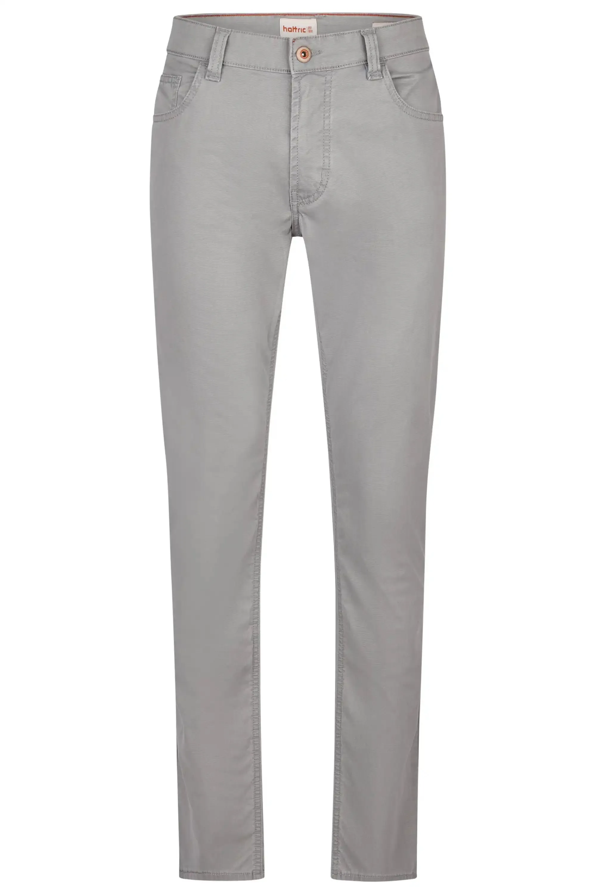 Hattric Mens Harris Slim 5 Pocket Trousers Grey