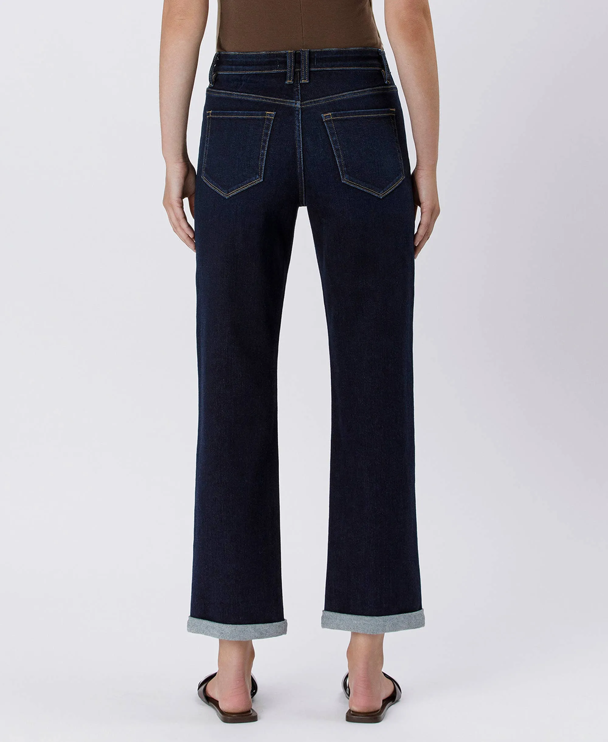 High Rise Cuffed Crop Straight