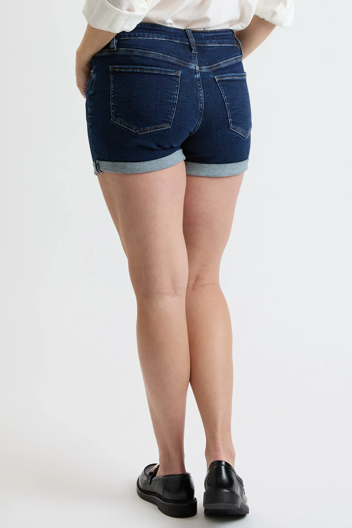High Rise Premium Stretch Fold-Over Cuff Shorts, Pack of 8