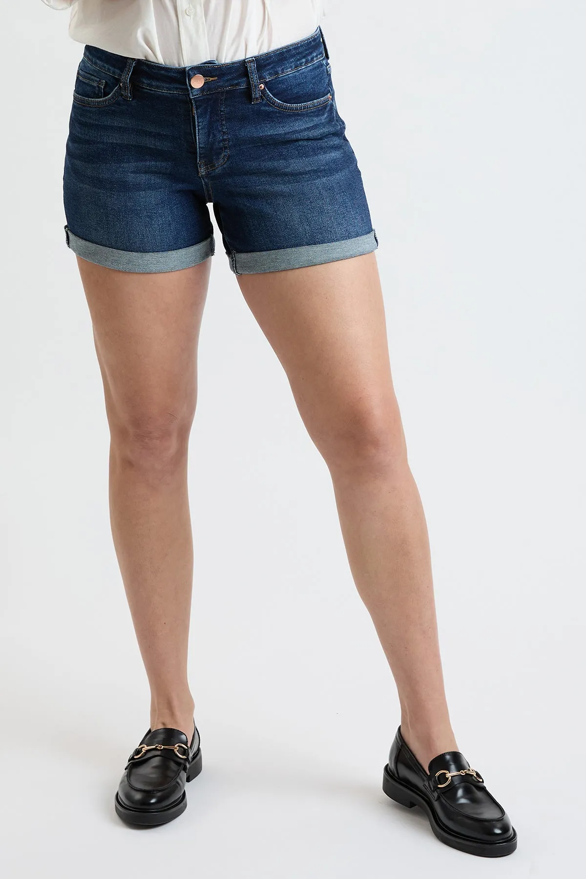 High Rise Premium Stretch Fold-Over Cuff Shorts, Pack of 8