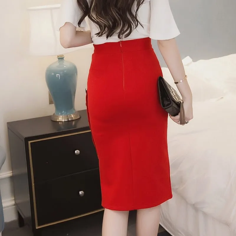 High Waist Stretch Pencil  Skirts