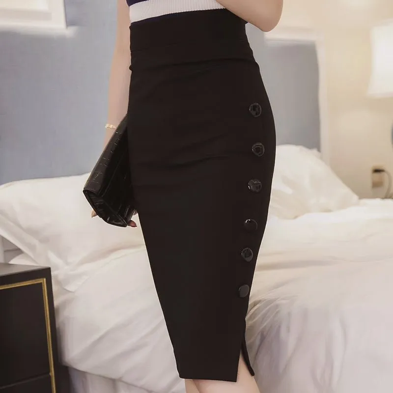 High Waist Stretch Pencil  Skirts