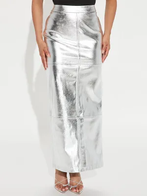 High Waisted H-Line Solid Color Split-Joint Skirts