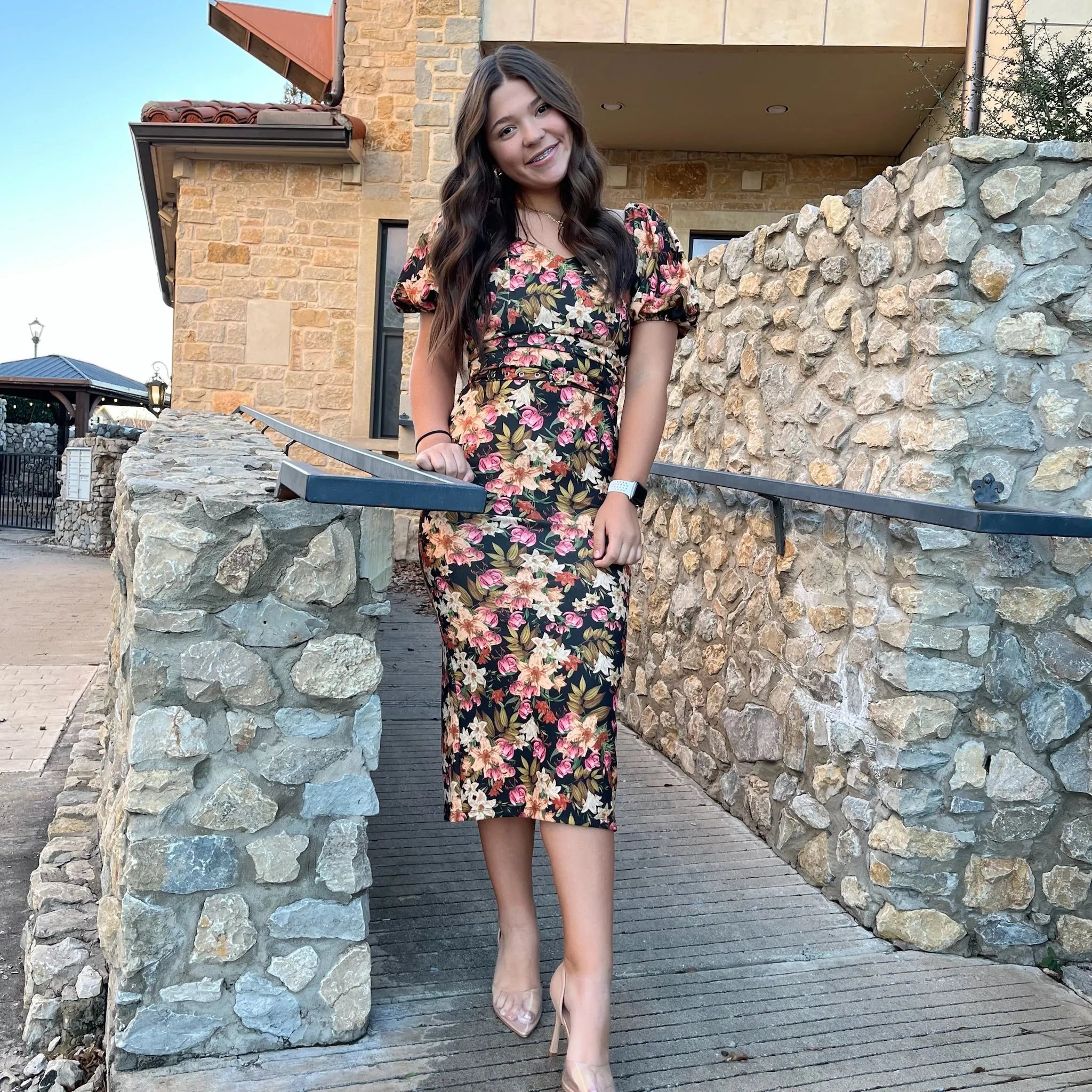 Hot Commodity Floral Print Midi Dress- FINAL SALE