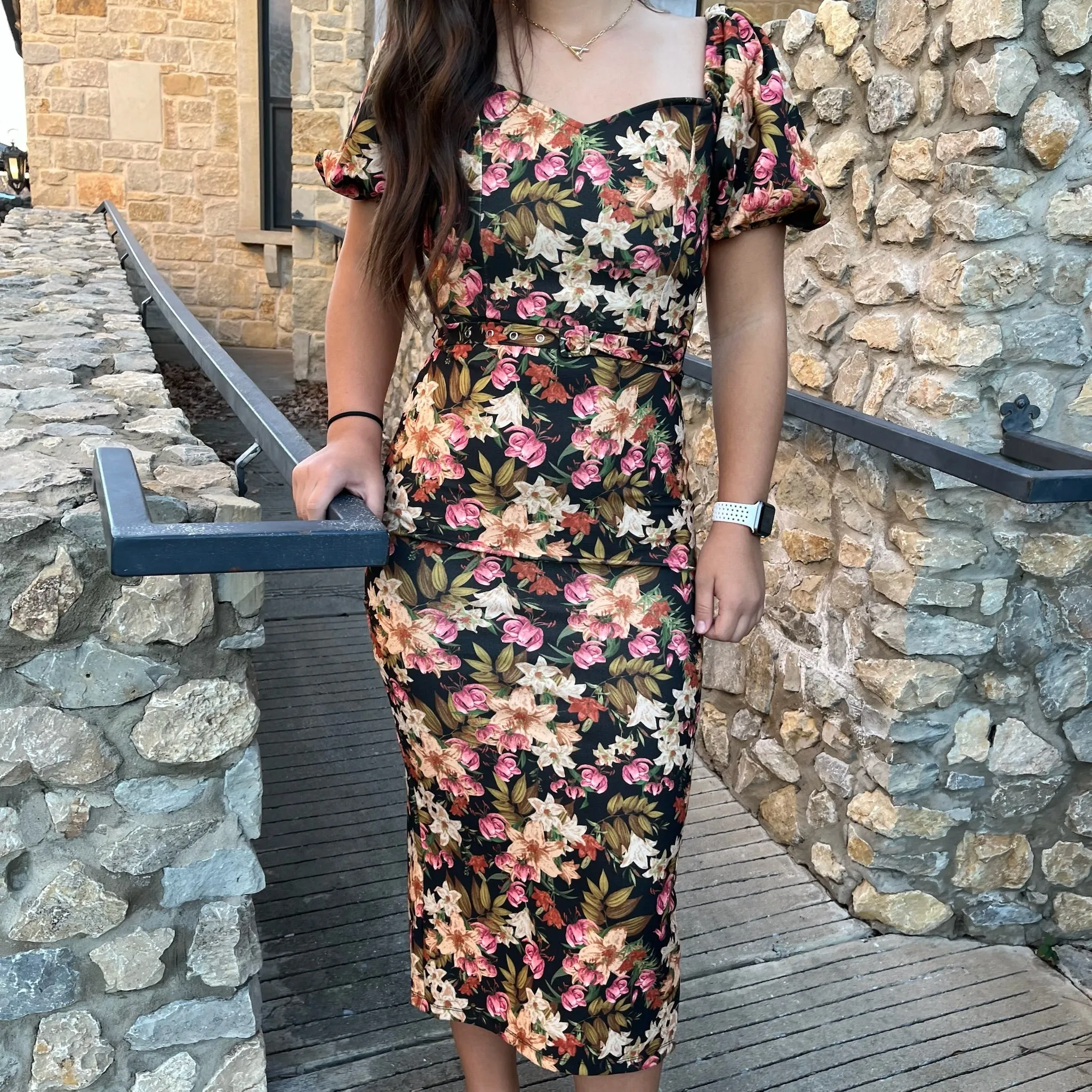 Hot Commodity Floral Print Midi Dress- FINAL SALE
