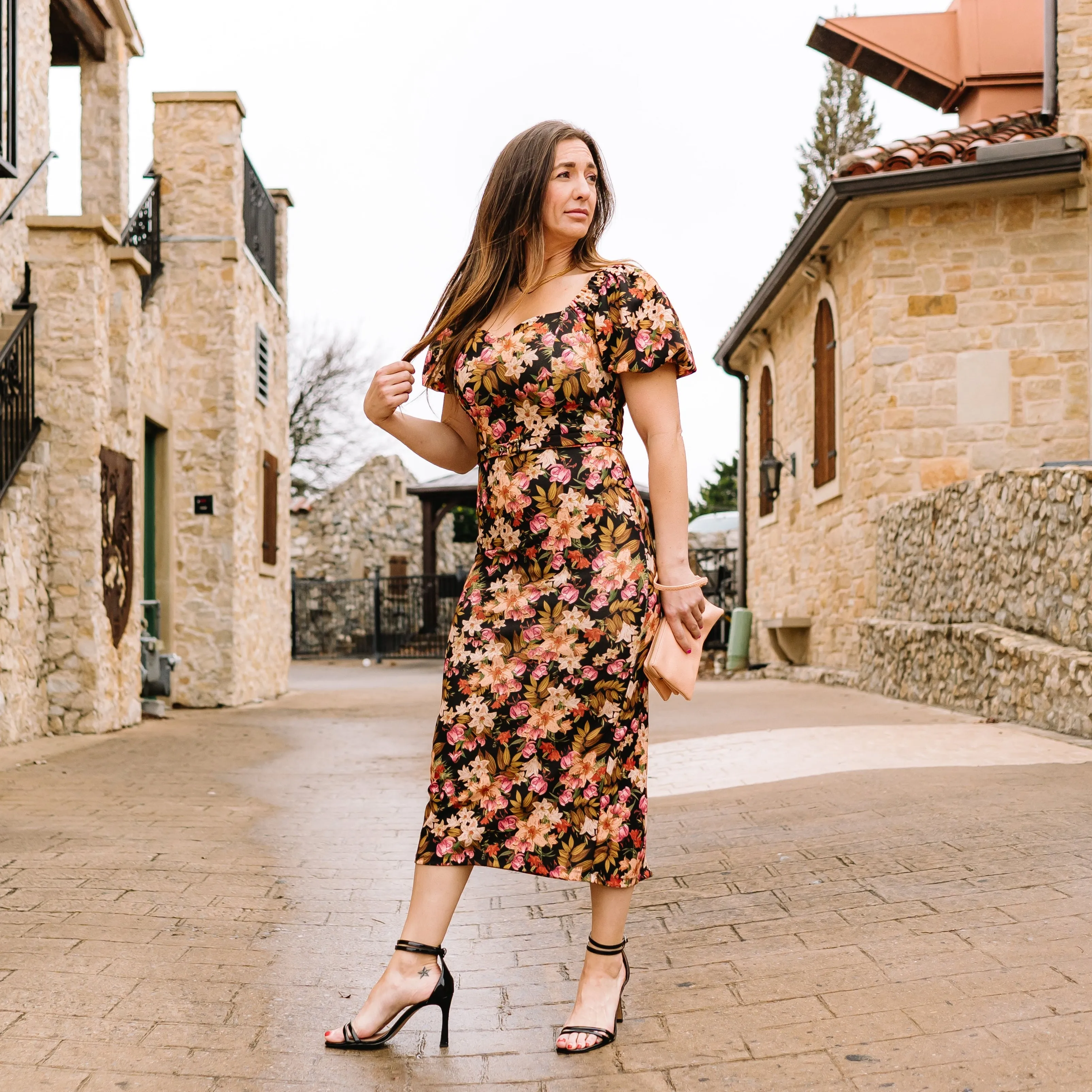 Hot Commodity Floral Print Midi Dress- FINAL SALE