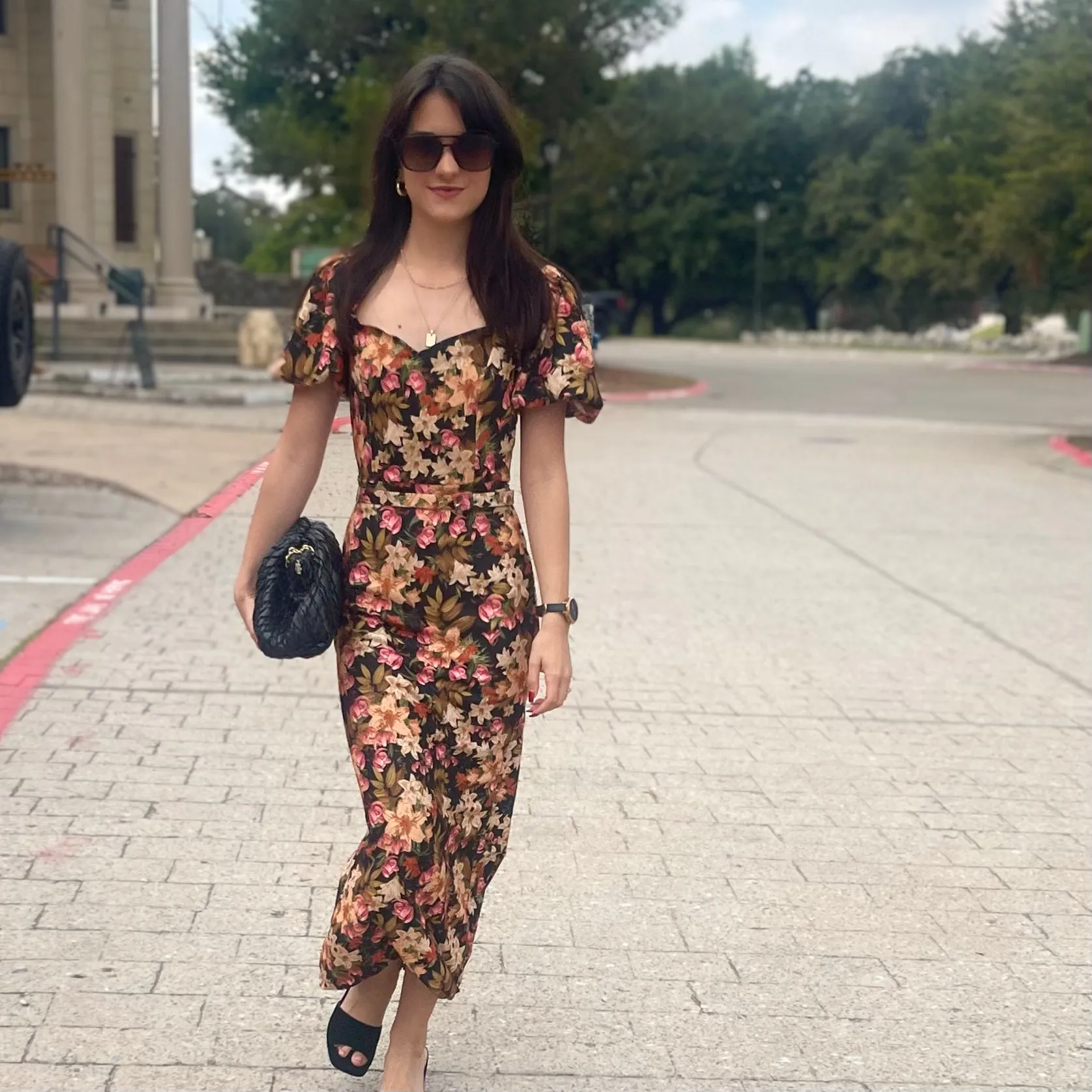Hot Commodity Floral Print Midi Dress- FINAL SALE
