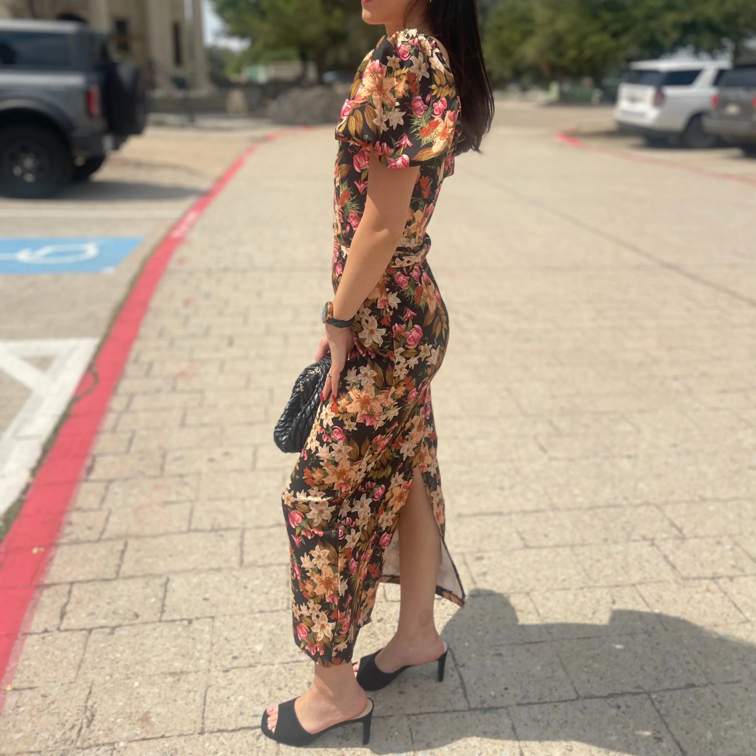 Hot Commodity Floral Print Midi Dress- FINAL SALE