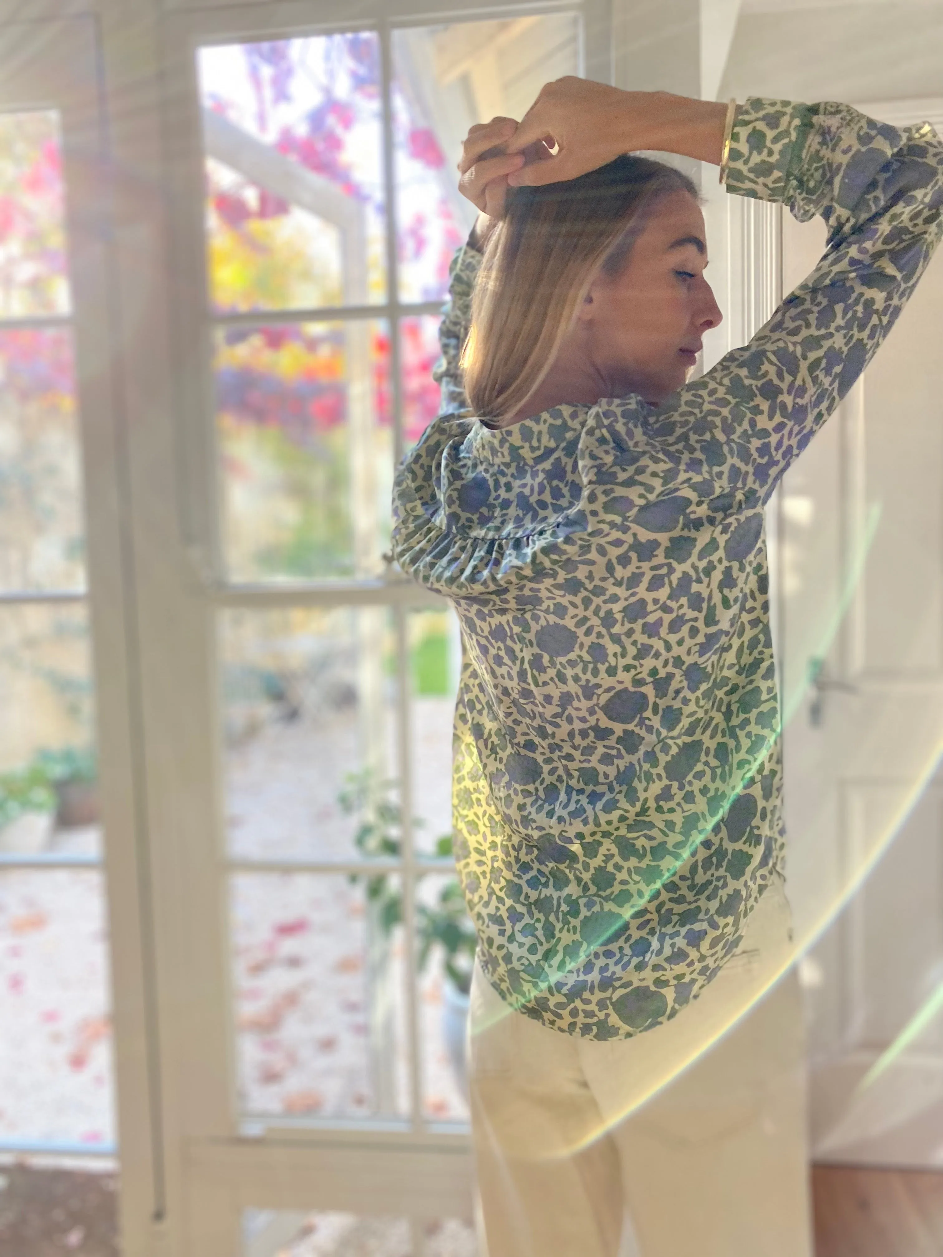 HOTEL The Fleurs Silk Blouse in Mauve