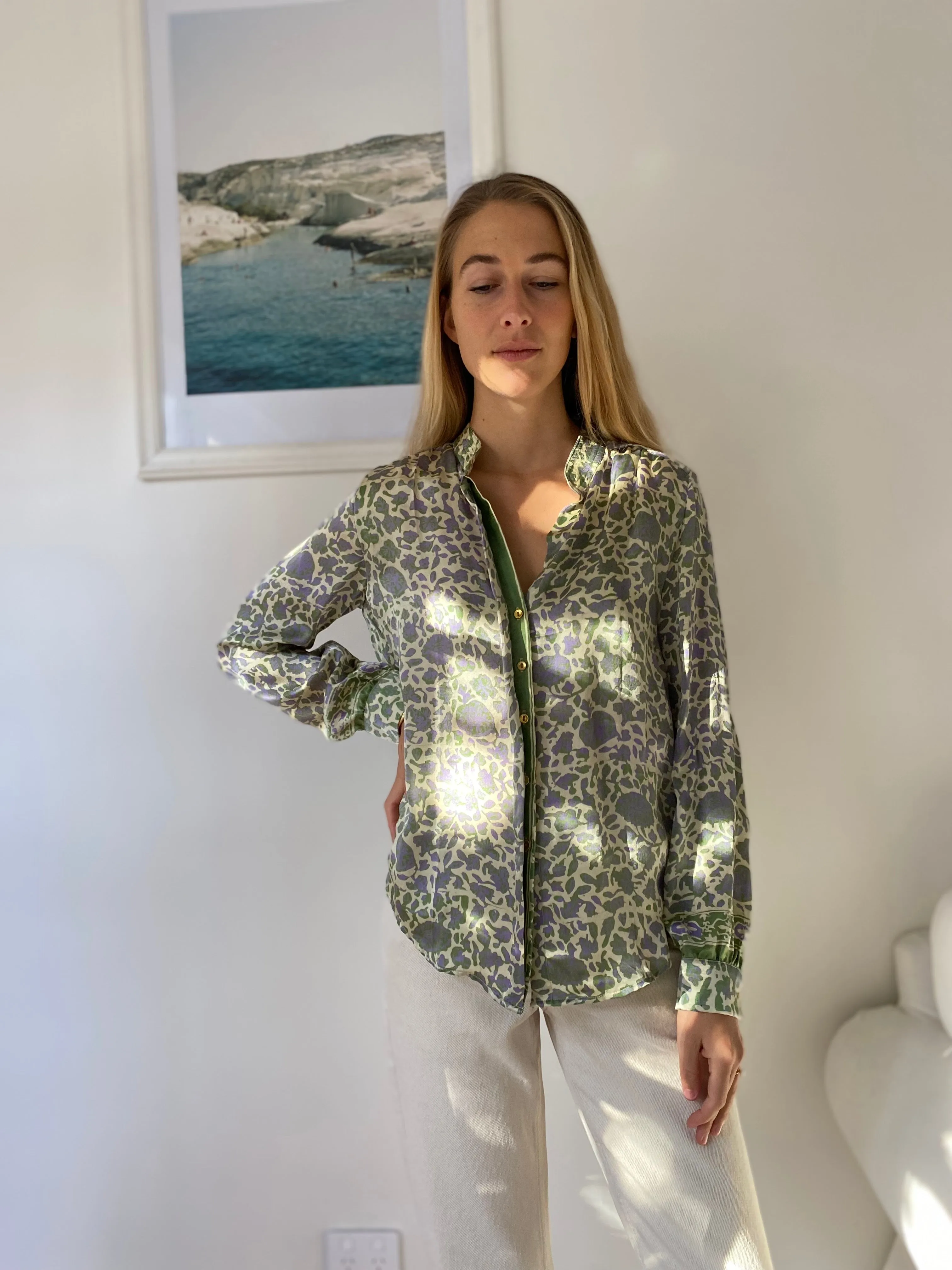 HOTEL The Fleurs Silk Blouse in Mauve