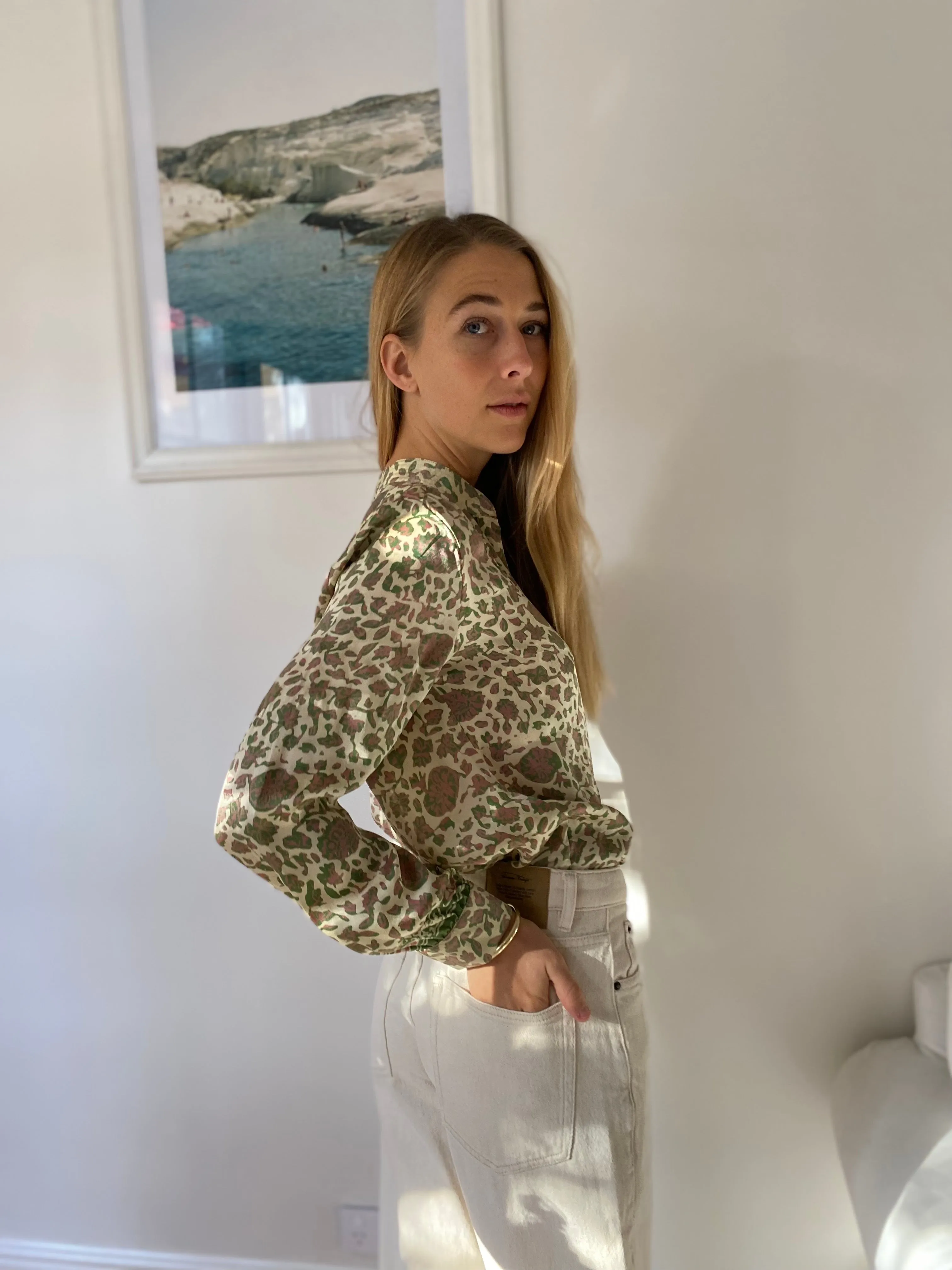 HOTEL The Fleurs Silk Blouse in Pink