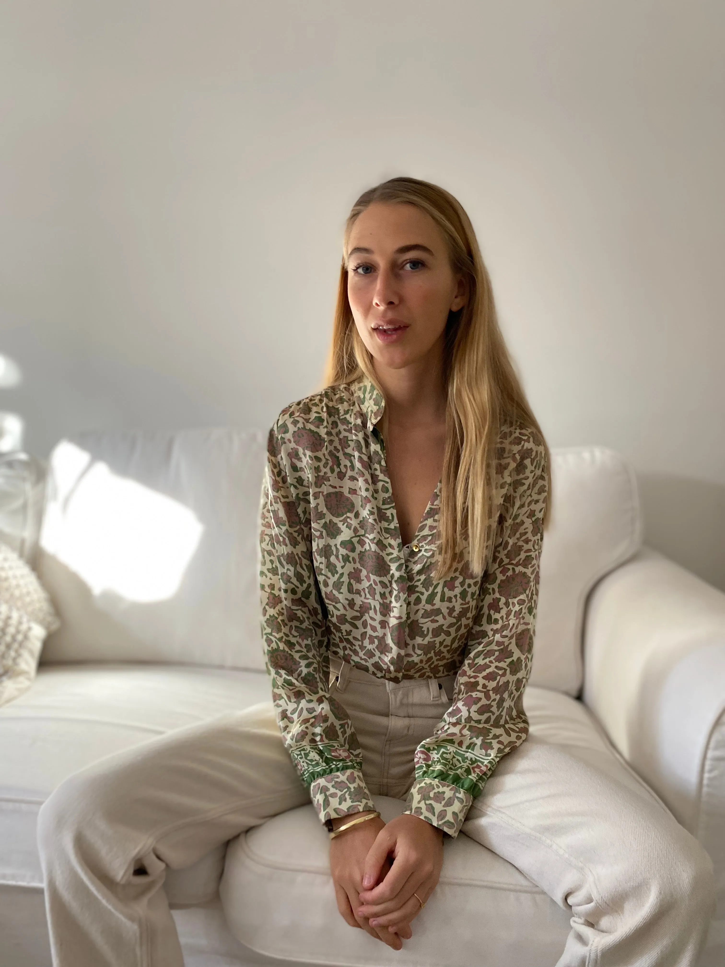 HOTEL The Fleurs Silk Blouse in Pink