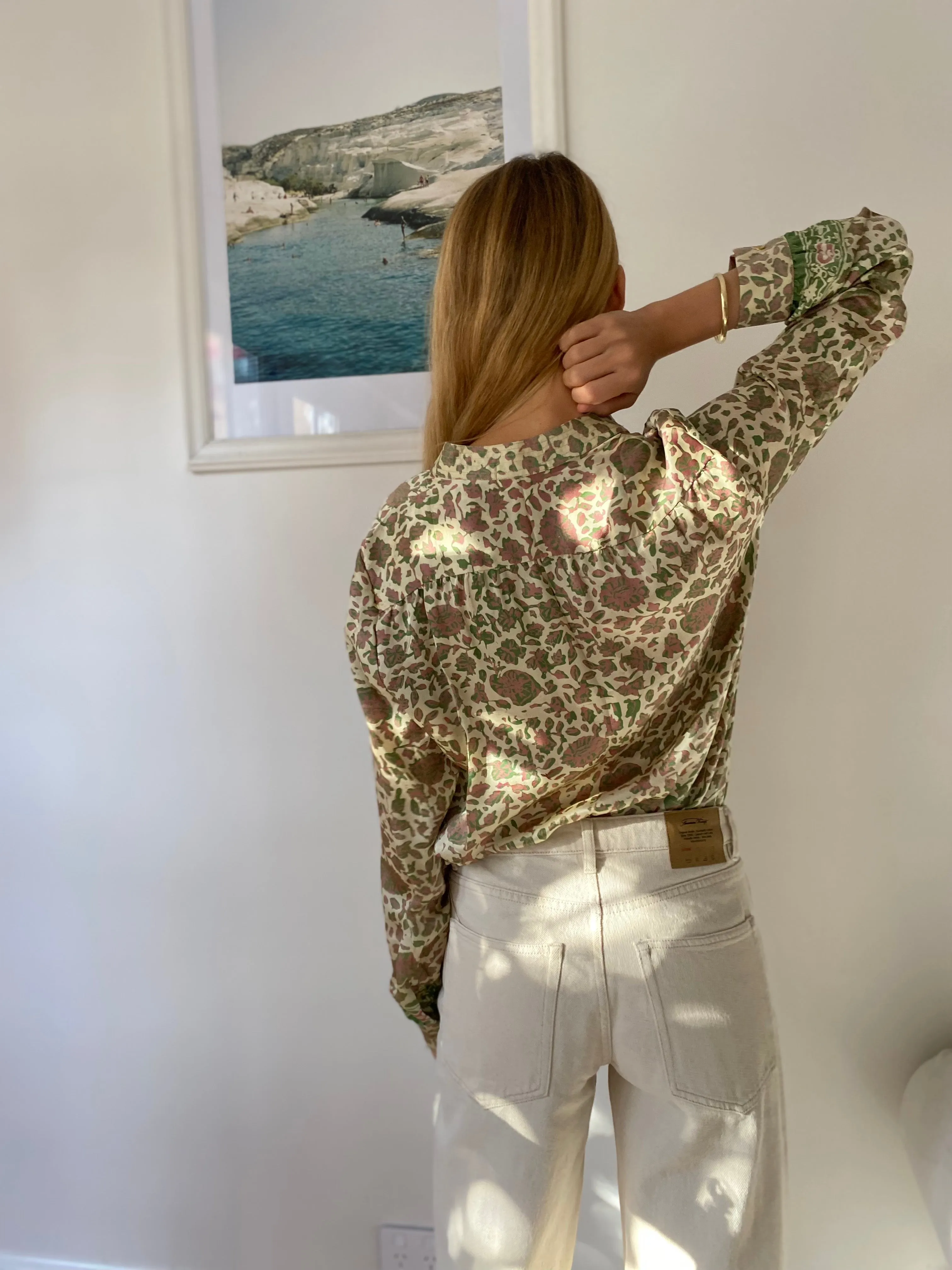 HOTEL The Fleurs Silk Blouse in Pink