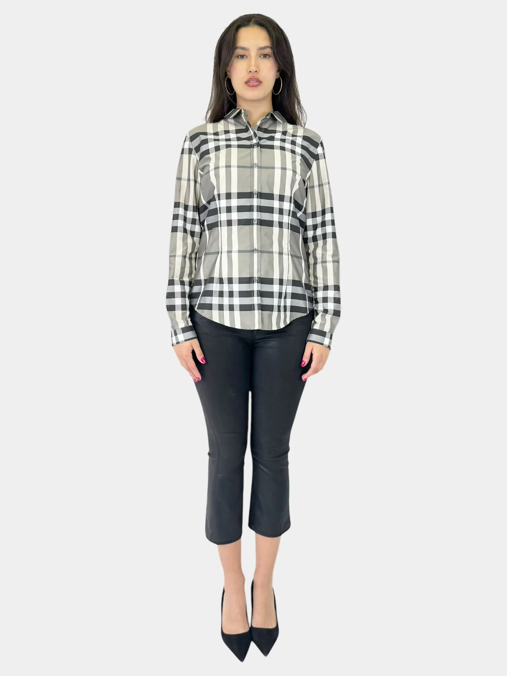 House Check Button-Up Top - Size 12