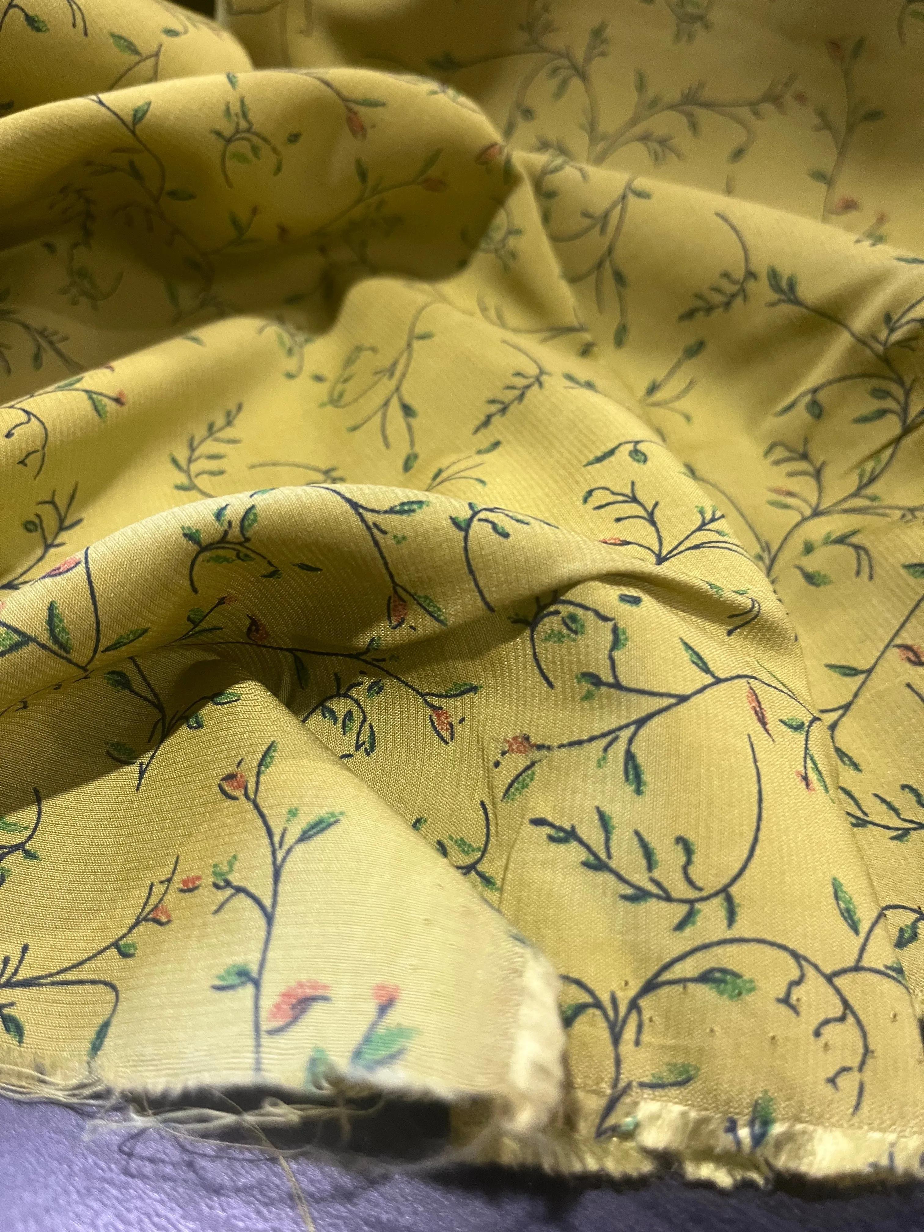 Isidore 002 viscose mustard print