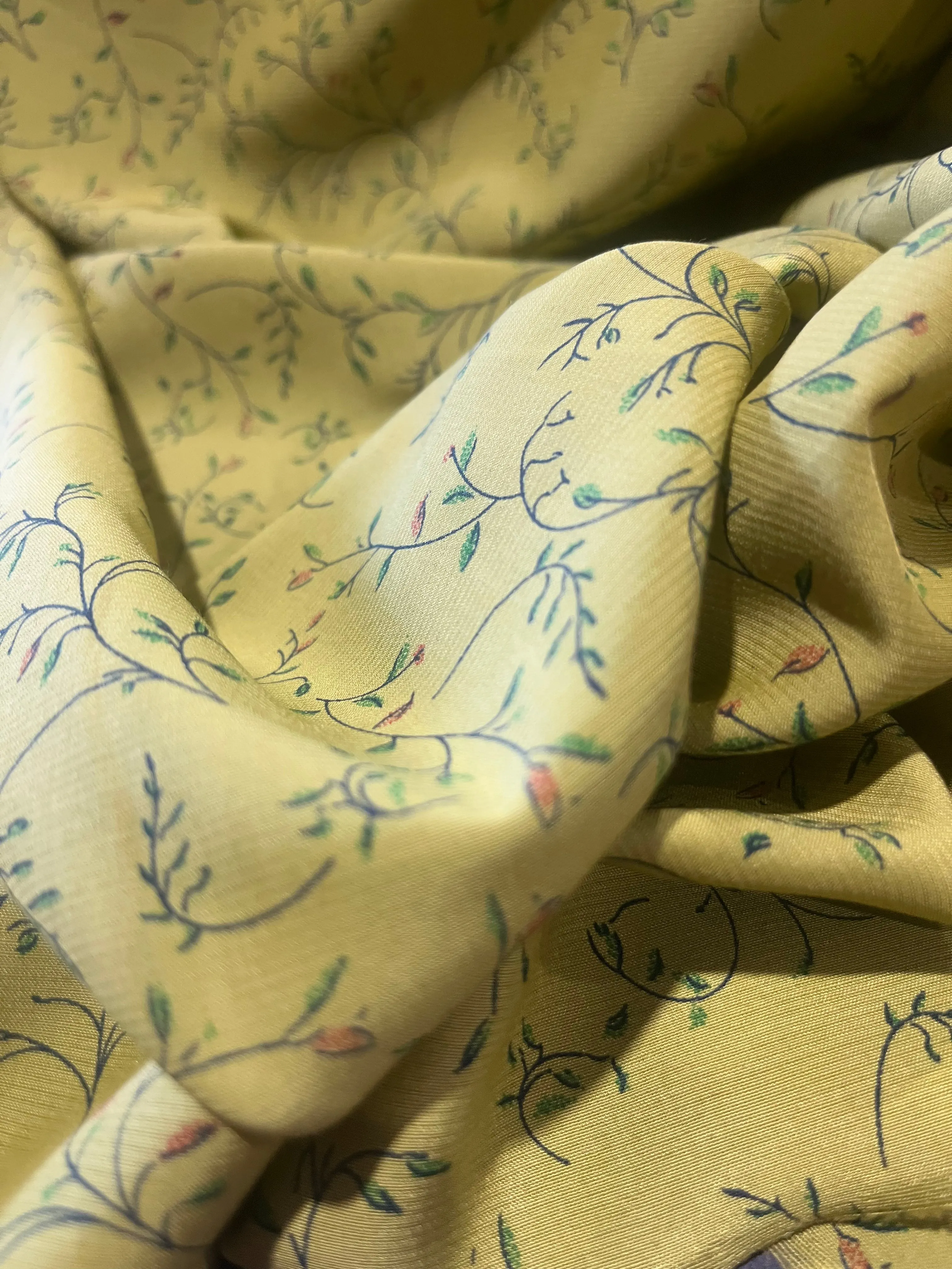 Isidore 002 viscose mustard print