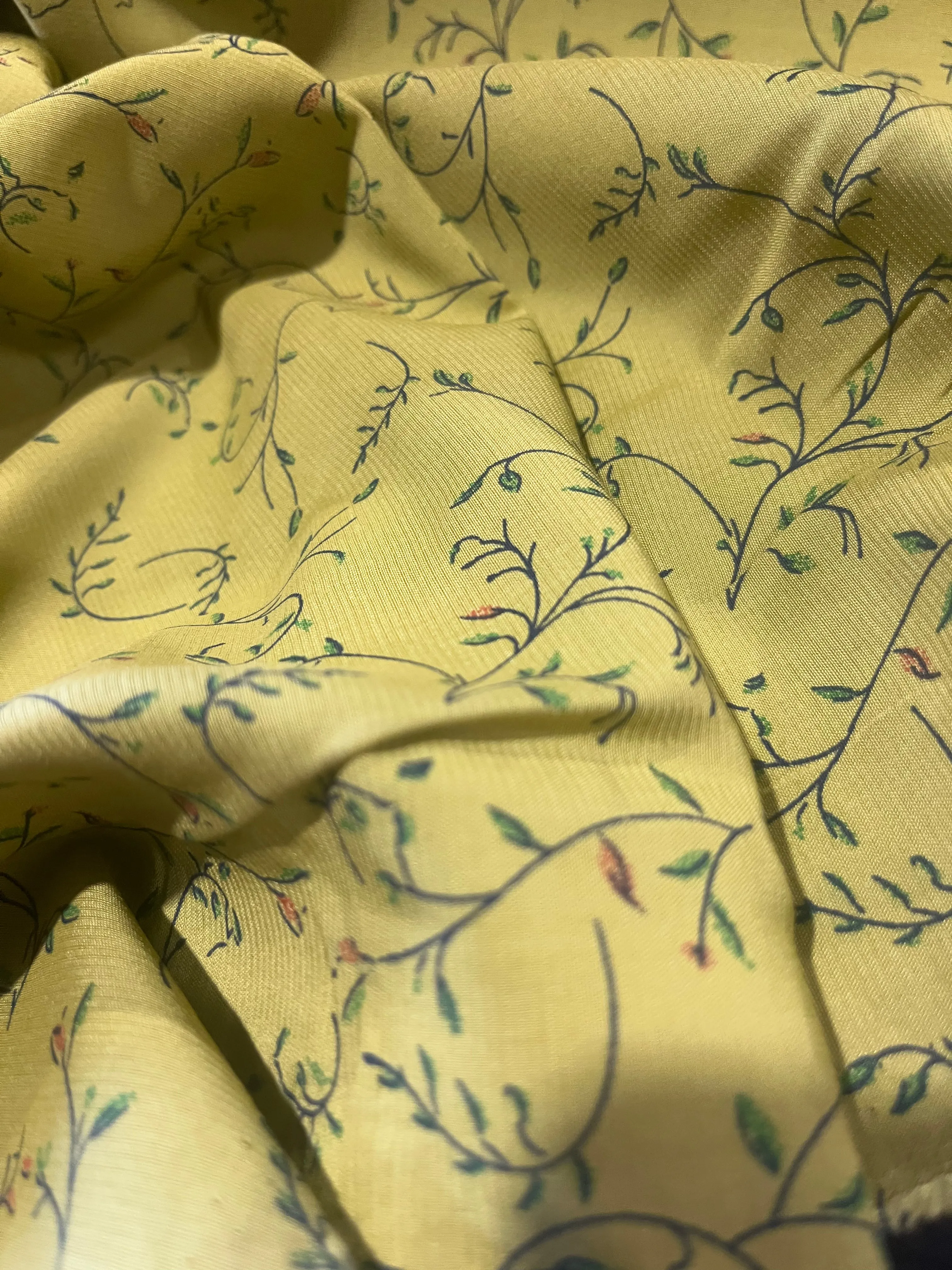 Isidore 002 viscose mustard print