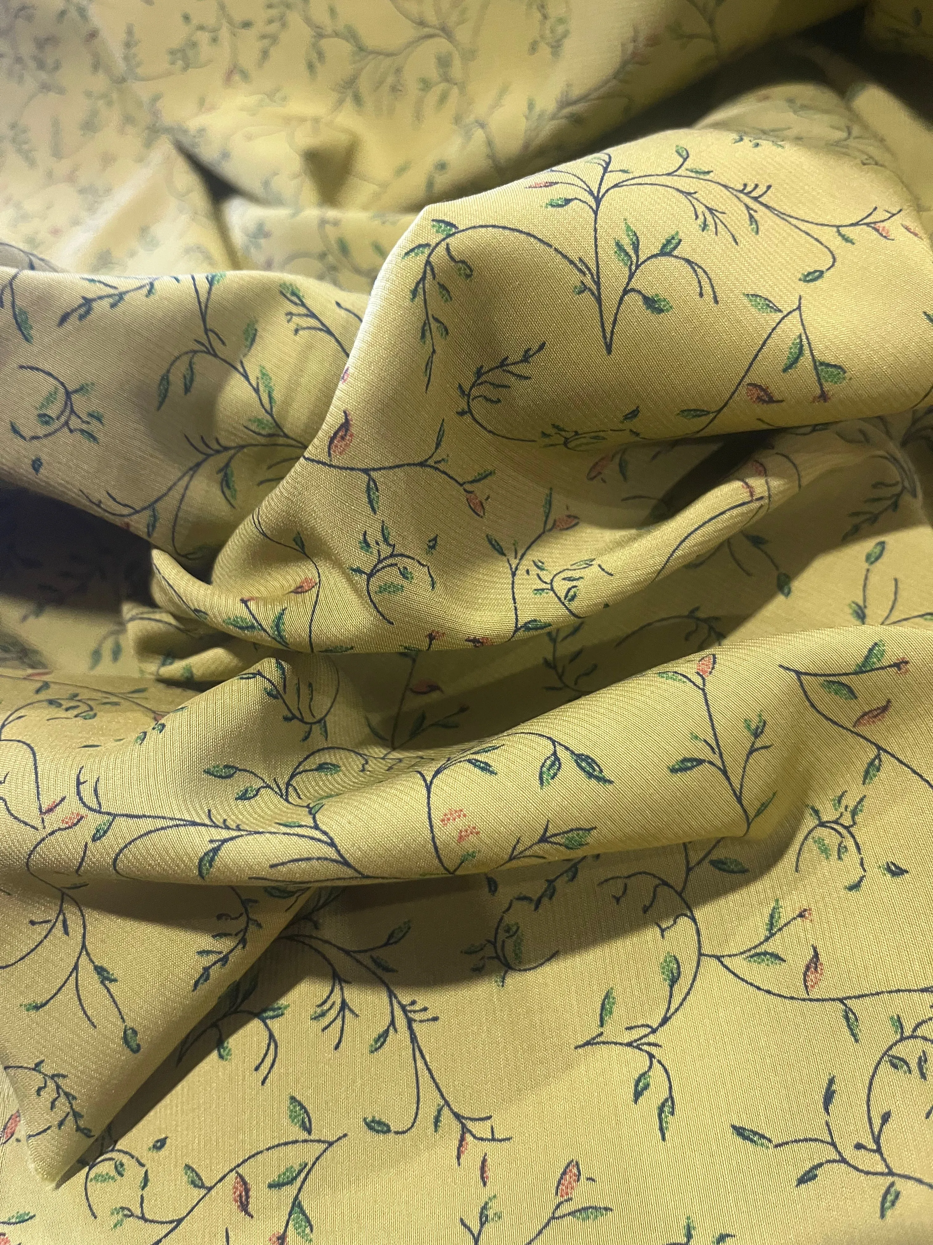 Isidore 002 viscose mustard print