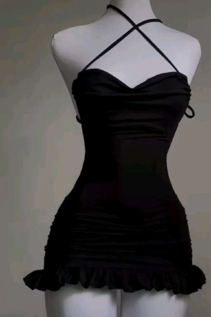 JazzHer Cute Sheath Spaghetti Straps Black Short Homecoming Dresses Little Black Dress (PRE-ORDER)