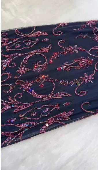 JazzHer Gorgeous Sheath Strapless Navy Blue With Beads Long Tulle Prom Dresses Evening Dress (PRE-ORDER)