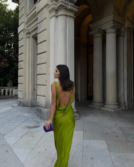 JazzHer Modest Sheath Spaghetti Straps Green Backless Long Prom Dresses Evening Dress (PRE-ORDER)