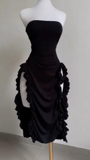 JazzHer Sexy Sheath Strapless Black Homecoming Dresses Short Birthday Outfits (PRE-ORDER)