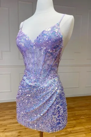 JazzHer Vintage Sheath Strapless Sequin Lace Homecoming Dresses th Birthday Outfits (PRE-ORDER)