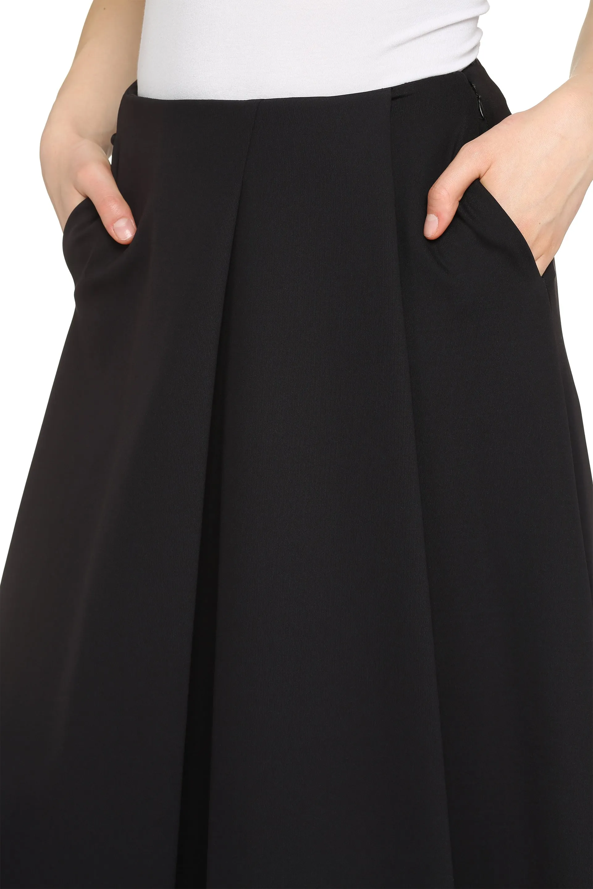 Jersey detail a-line skirt