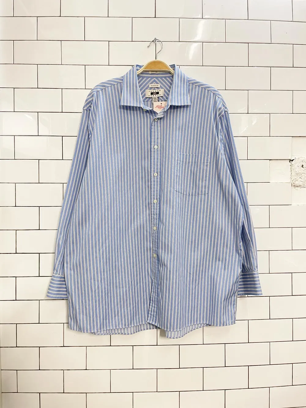 joseph abound blue stripe boyfriend shirt